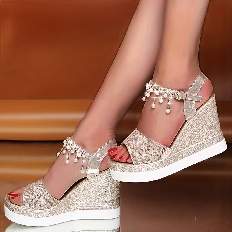 Slope With Bead Sandals for Women 888
