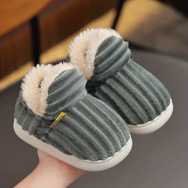 Casual Non-Slip Plush Home Slippers for Boys Girls