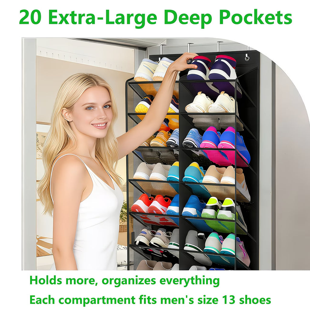 -Door Shoe Organizer with 30 Pairs Capacity