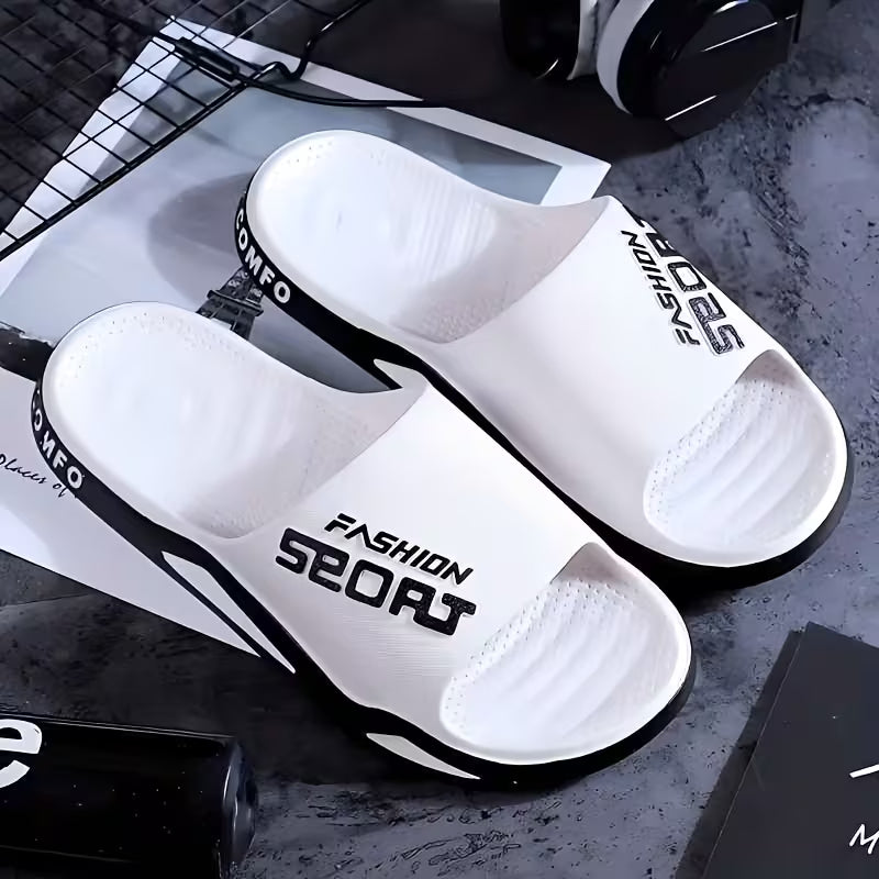 Fashion Alphabet Print Slides, Casual Non Slip Slippers