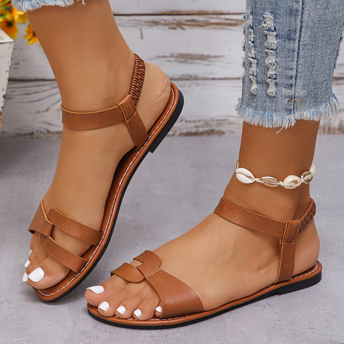 Fashion Flat Sandals with Unique Straps for women's 