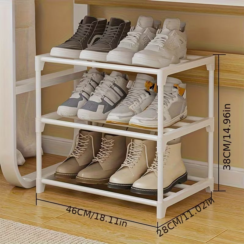  Multi-Tier Metal Shoe Rack, Space-Saving Under-Bed 