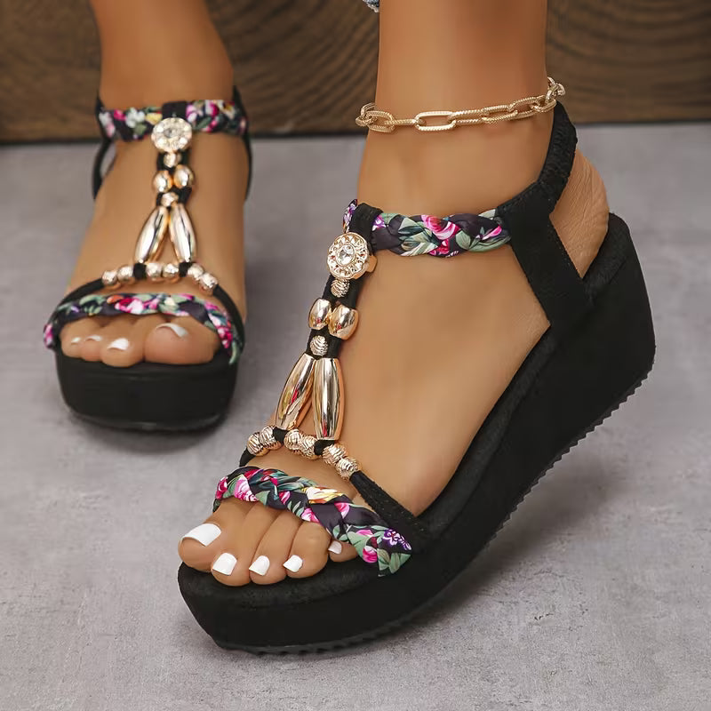 Style, Women'S Gem-Embellished Wedge Sandals