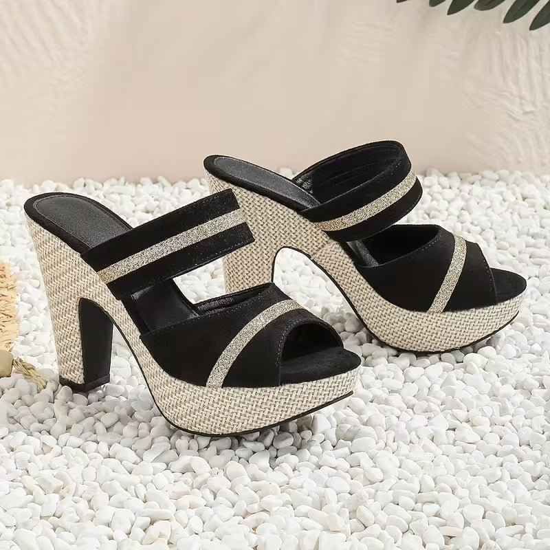  Women'S Casual And Comfortable High-Heeled Sandals 