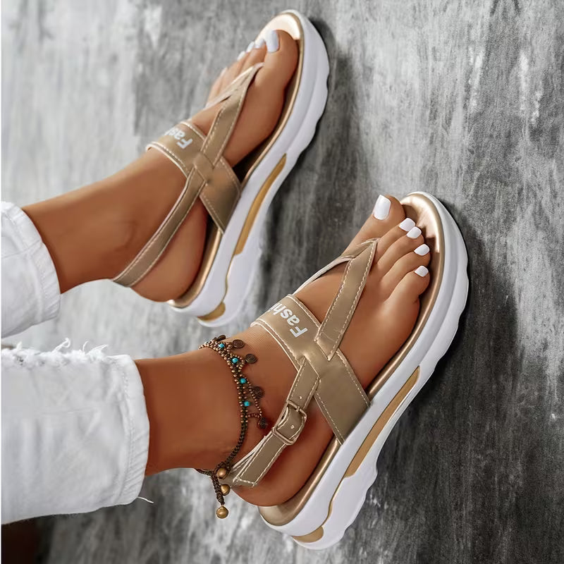 Women'S Easy Solid Color Wedge Sandals