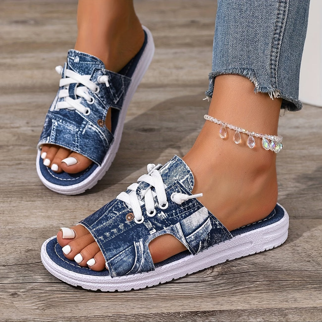 Women's  Geometric Beach Sandals  Slip- Open-Toe