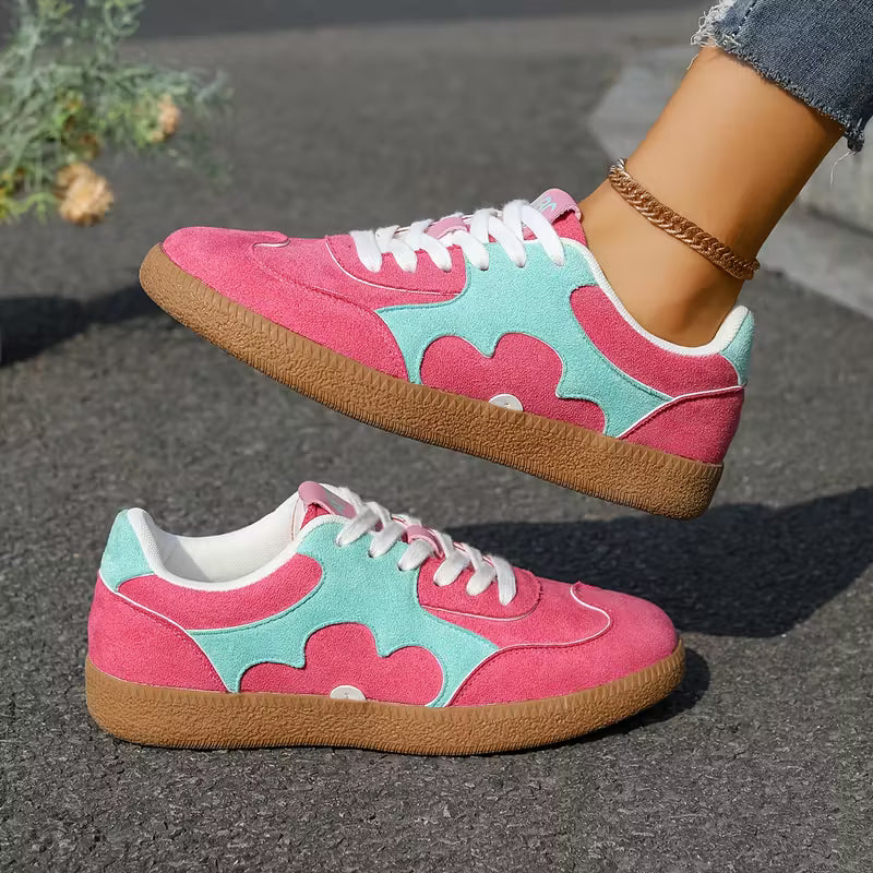 Women's Pink &amp; Mint Green Colorblock Casual Sneakers