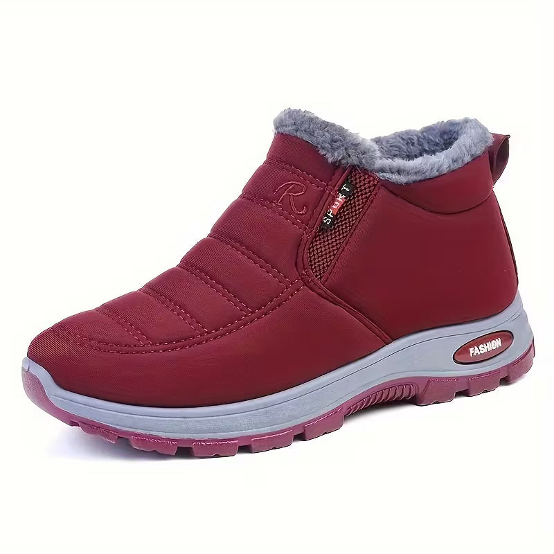 Women's Solid Color Fluffy Boots – Warm &amp; Cozy Winter Ankle Boots