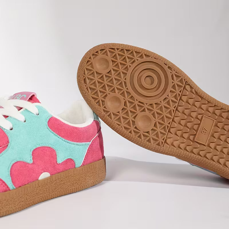 Women's Pink &amp; Mint Green Colorblock Casual Sneakers