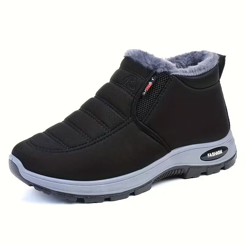 Women's Solid Color Fluffy Boots – Warm &amp; Cozy Winter Ankle Boots