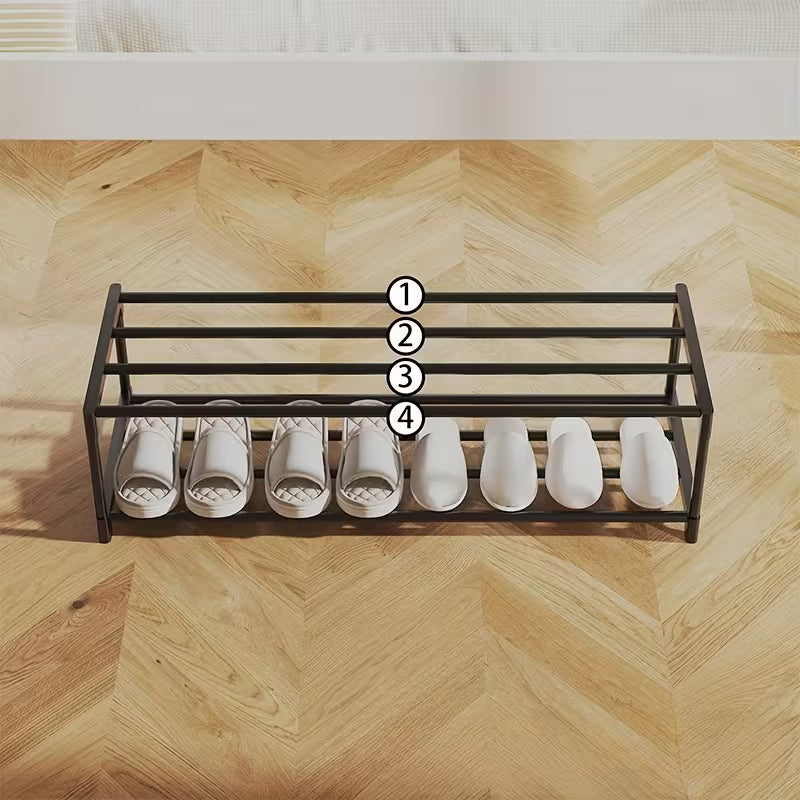 Multi-Tier Metal Shoe Rack, Space-Saving Under-Bed