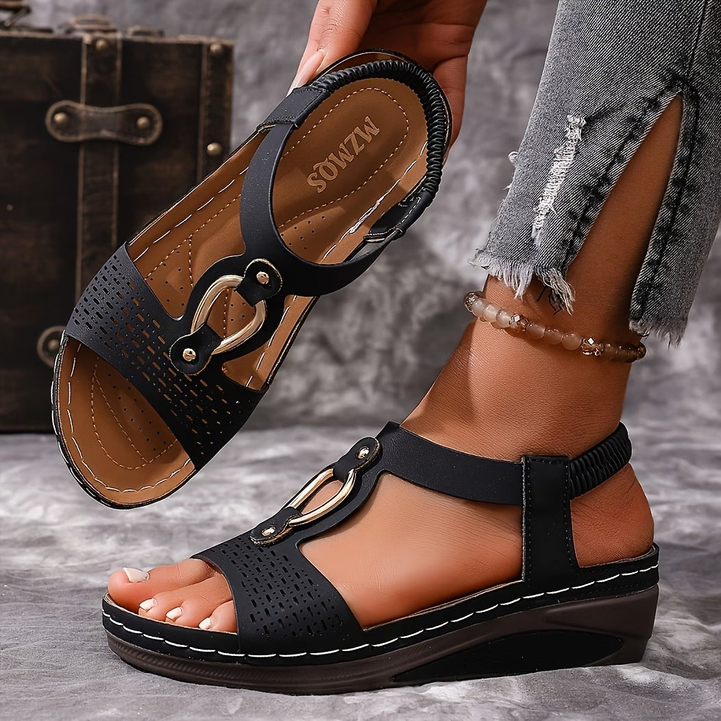 Women's Slip-On Platform Sandals with Thick Wedge
