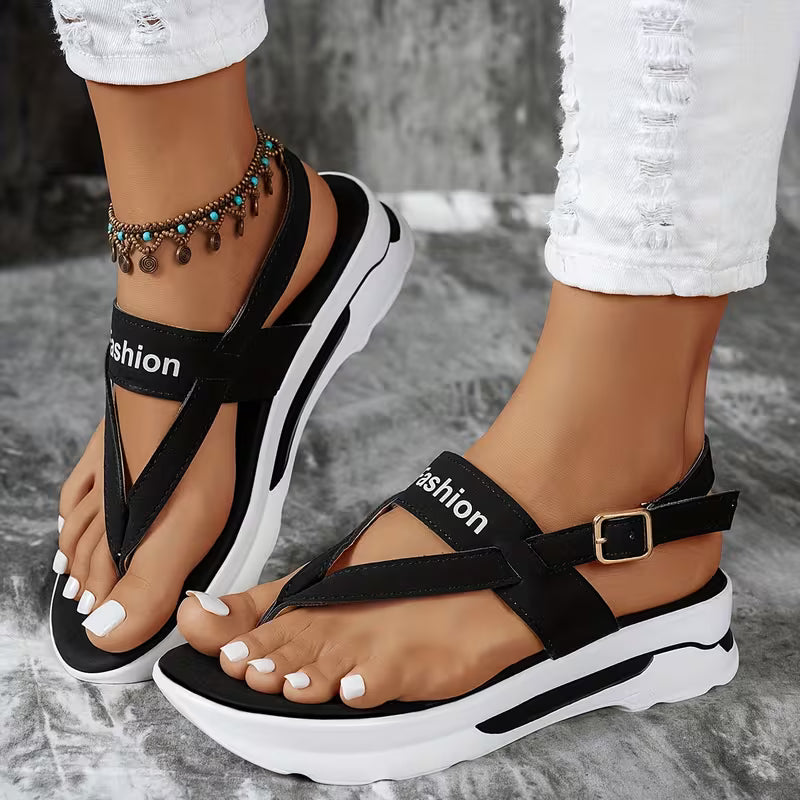 Summer Women'S Easy Solid Color Wedge Sandals