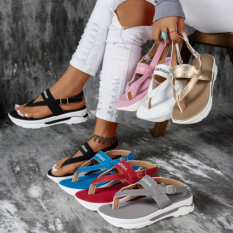 Summer Women'S Easy Solid Color Wedge Sandals