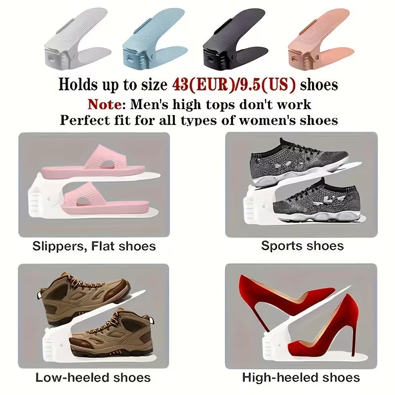 Adjustable Plastic Shoe Rack - High-Quality Space-Saving