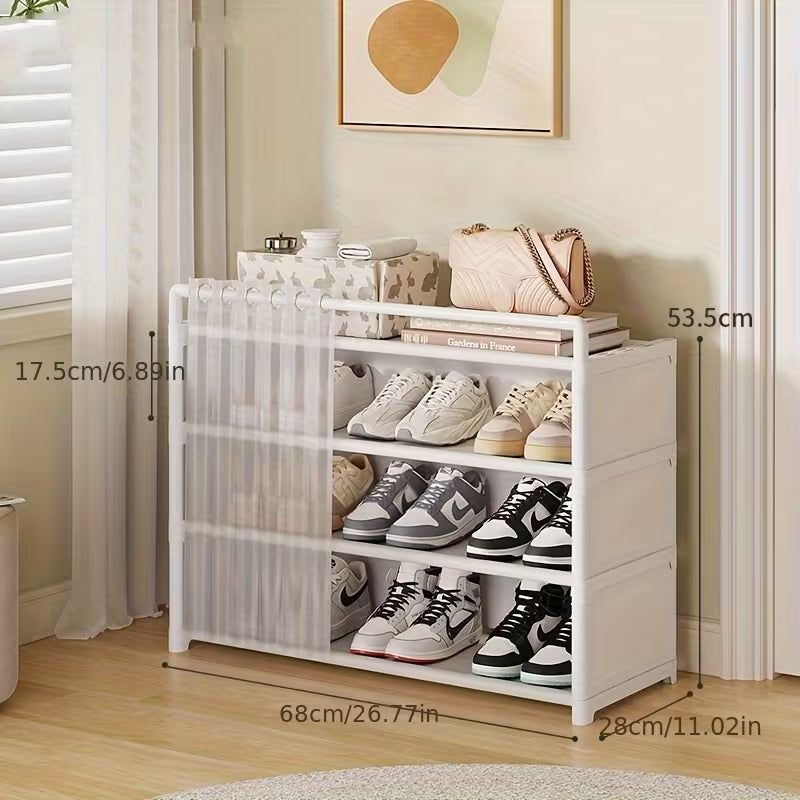 1 Set - Dustproof Transparent Retail Shoe Display Cabinet, Foldable,