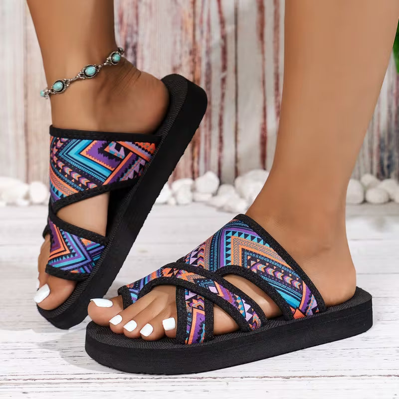 Women'S Flip-Flops with Irregular Patterns, Women Shoes