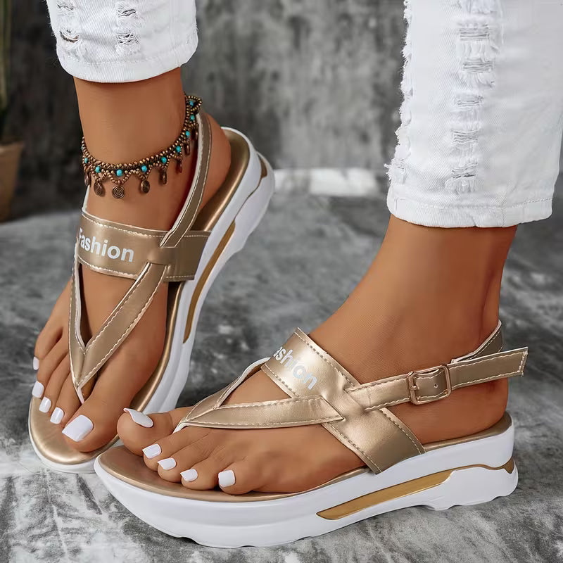 Summer Women'S Easy Solid Color Wedge Sandals
