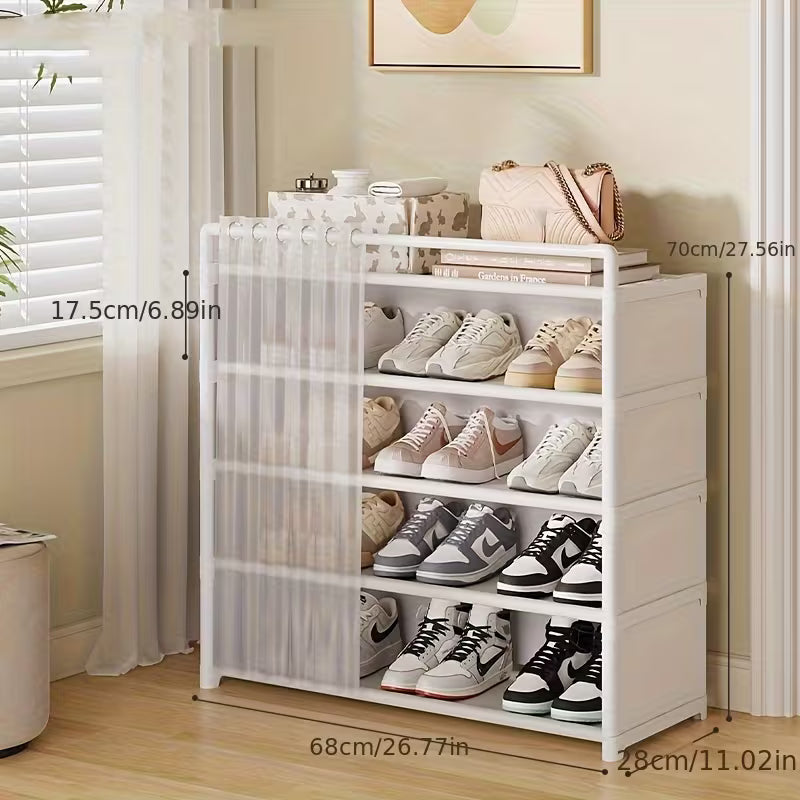 1 Set - Dustproof Transparent Retail Shoe Display Cabinet, Foldable,