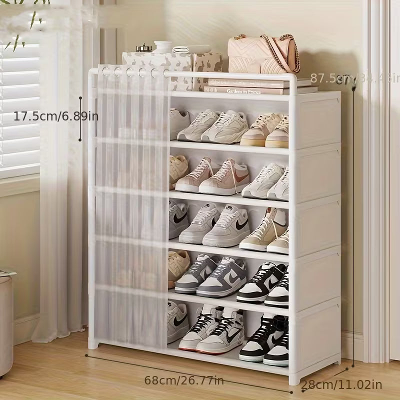 1 Set - Dustproof Transparent Retail Shoe Display Cabinet, Foldable,