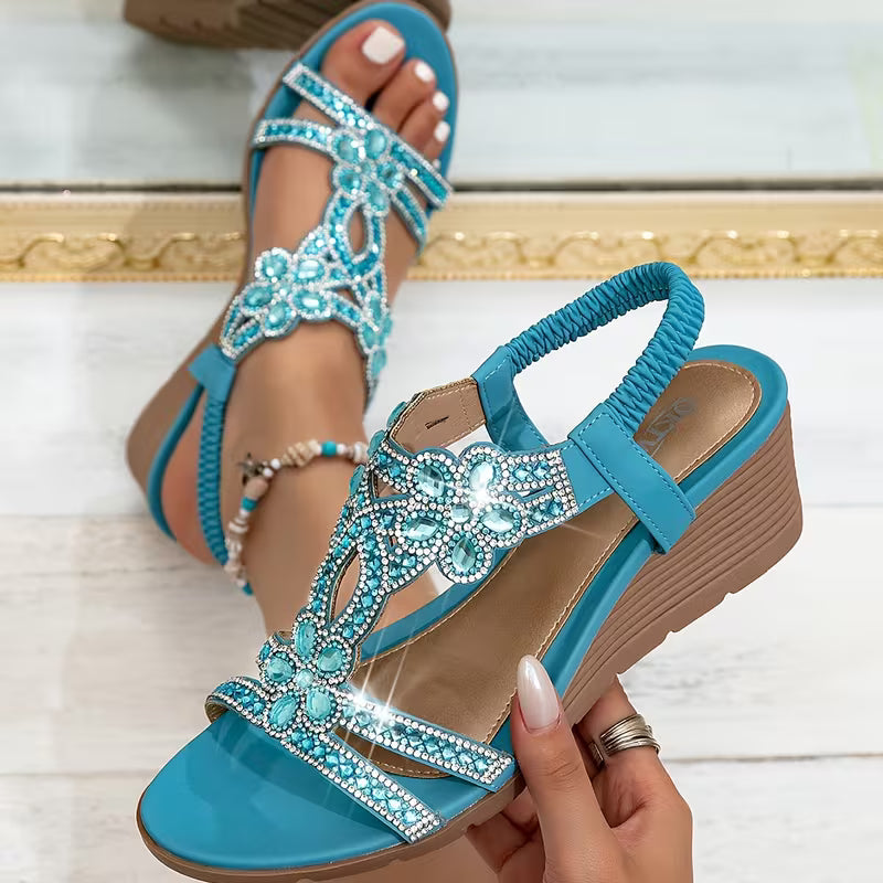 Women'S Wedge Platform Summer Sandals - Bohemian Style
