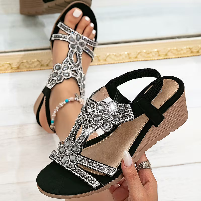 Women'S Wedge Platform Summer Sandals - Bohemian Style