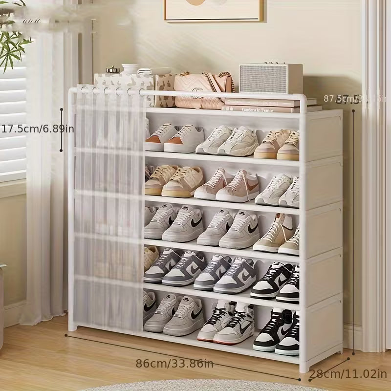 1 Set - Dustproof Transparent Retail Shoe Display Cabinet, Foldable,