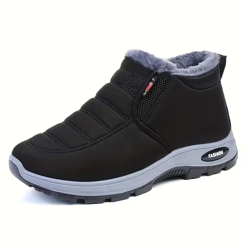 Women's Solid Color Fluffy Boots – Warm &amp; Cozy Winter Ankle Boots