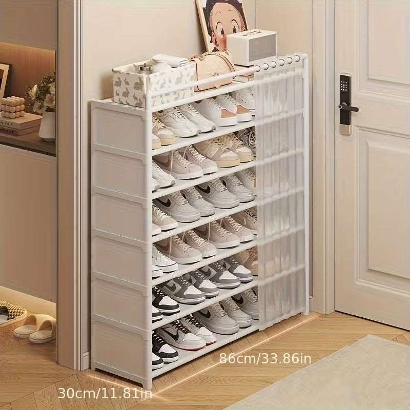 1 Set - Dustproof Transparent Retail Shoe Display Cabinet, Foldable,