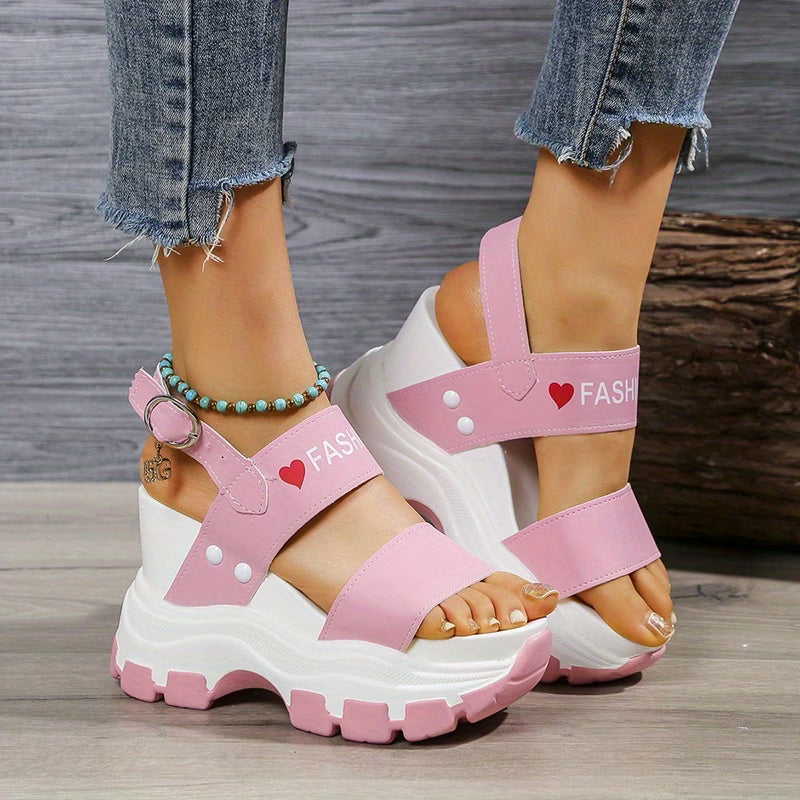 Women's Wedge Heeled Sandals, Platform Open Toe