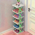 Saving Corner Shoe Rack Organizer Tall Narrow 9-Tier