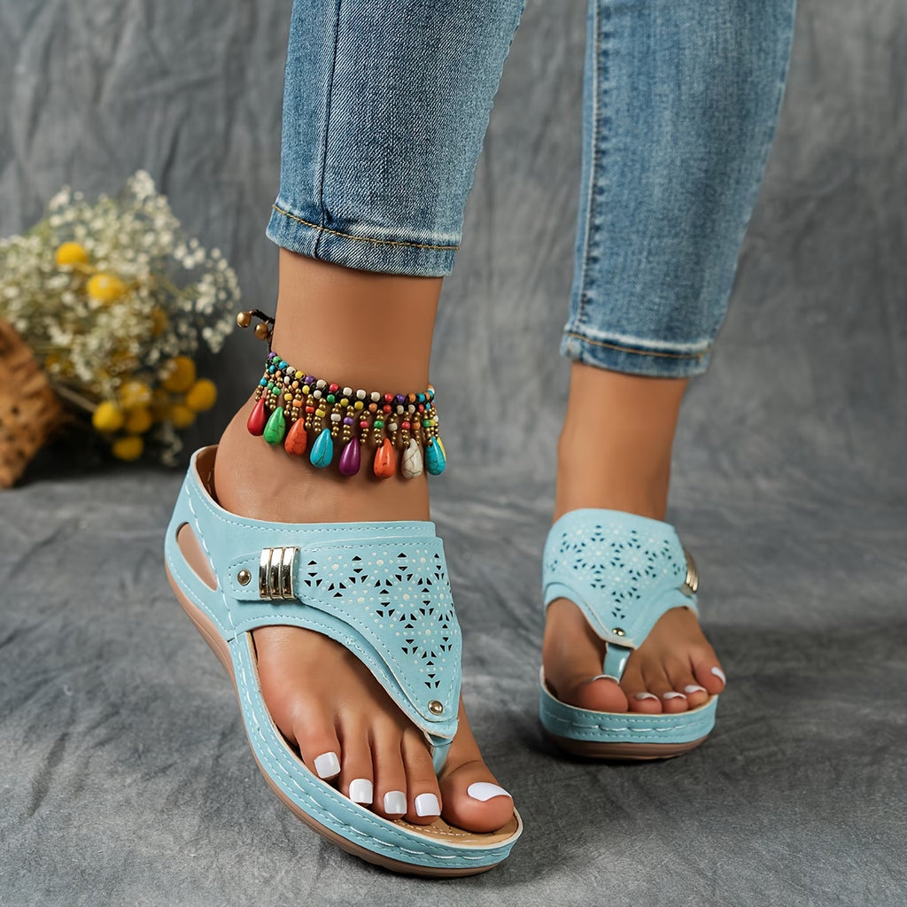 Women'S Fashion Wedge Flip-Flops with Ergonomic