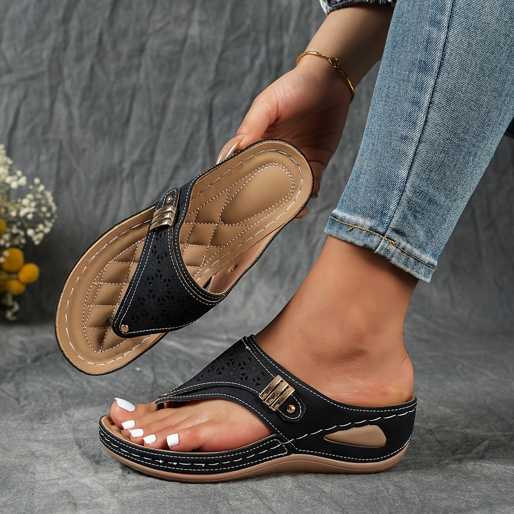 Women'S Fashion Wedge Flip-Flops with Ergonomic