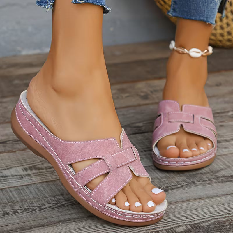 Foreign Trade Plus Size 36-43 Pink Wedge Sandals