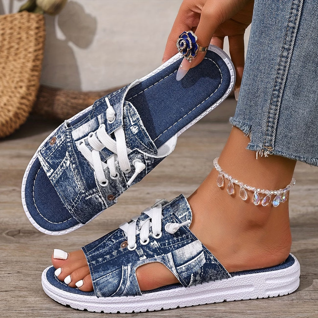 Women's  Geometric Beach Sandals  Slip- Open-Toe