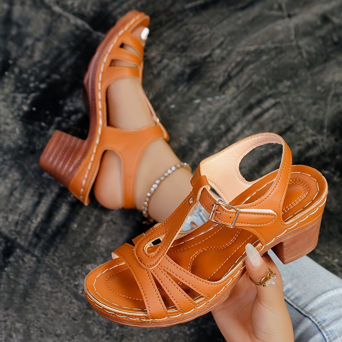 Bohemian Style Women'S Wedge Sandals - Comfortable