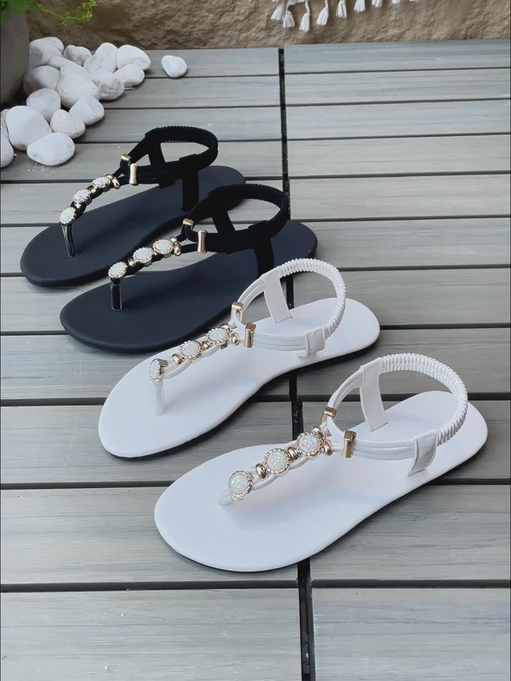 Spring High-End Golden Coin Flip-Flop Sandals for Women