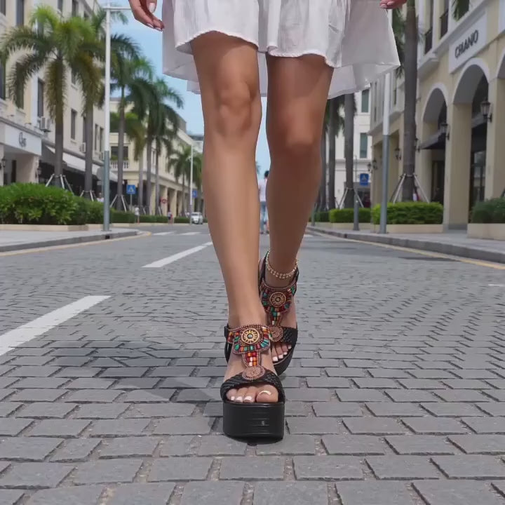Summer Bohemian Style Women's Wedge Heel Platform